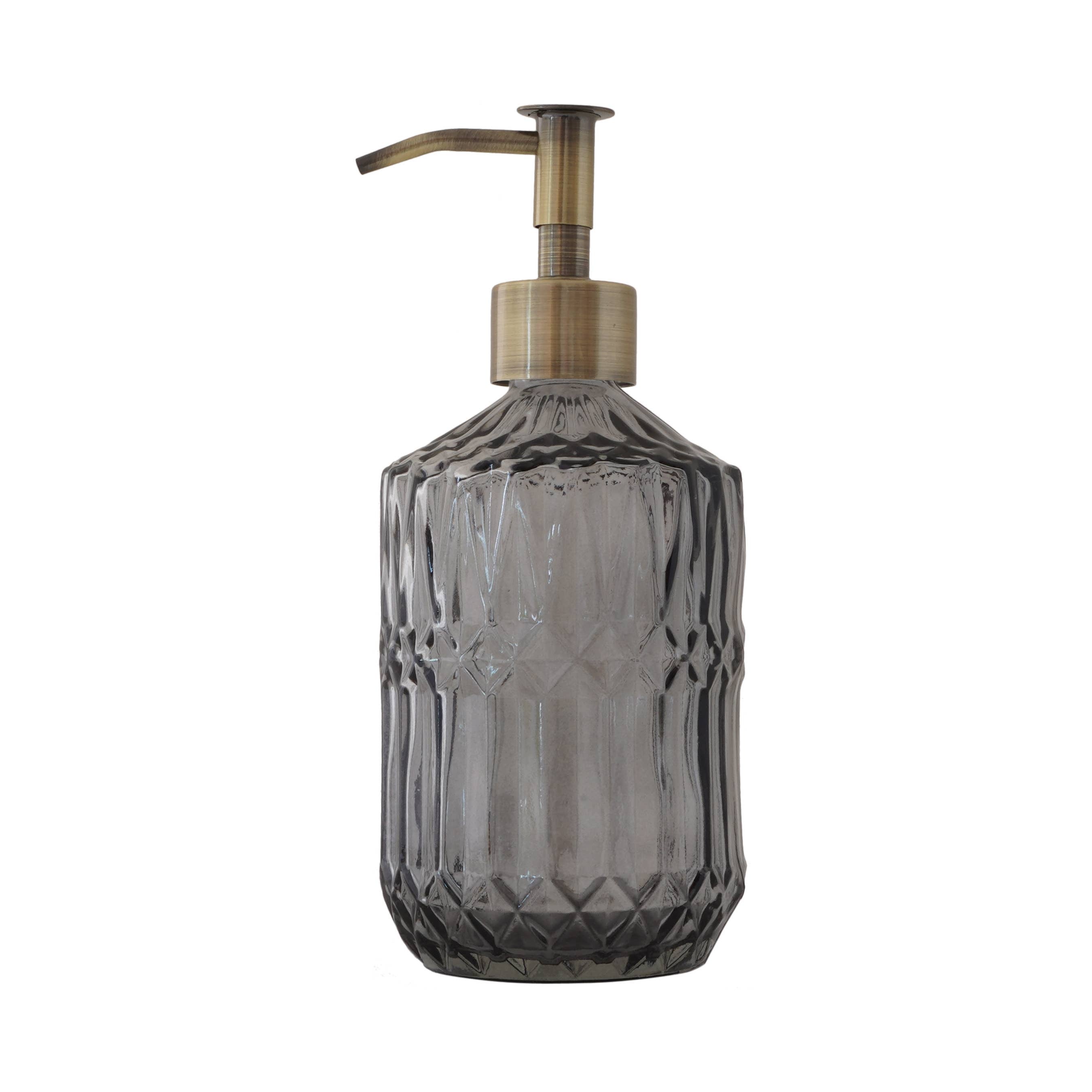 Slim Pump Crystalline Pattern Glass Liquid Soap Dispenser