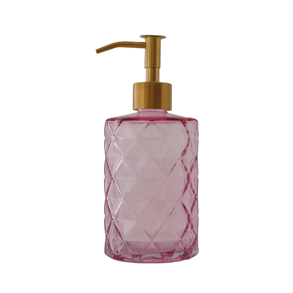 Slim Pump Diamond Pattern Glass Liquid Soap Dispenser