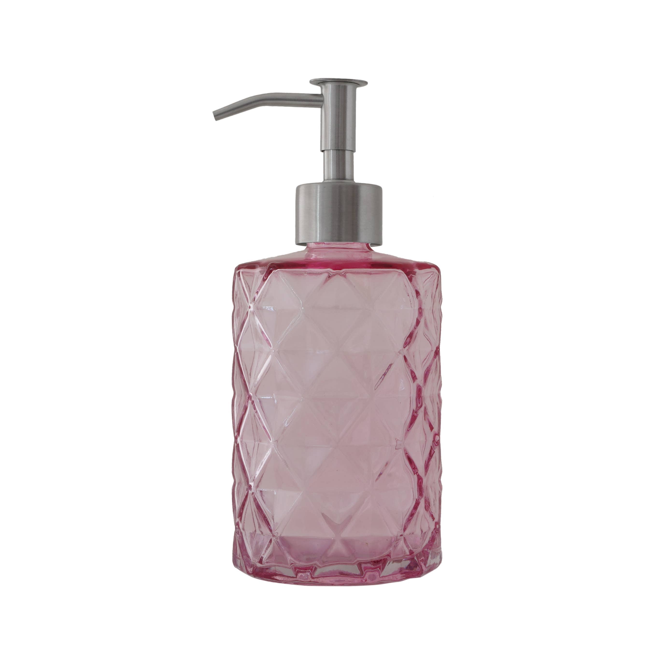Slim Pump Diamond Pattern Glass Liquid Soap Dispenser