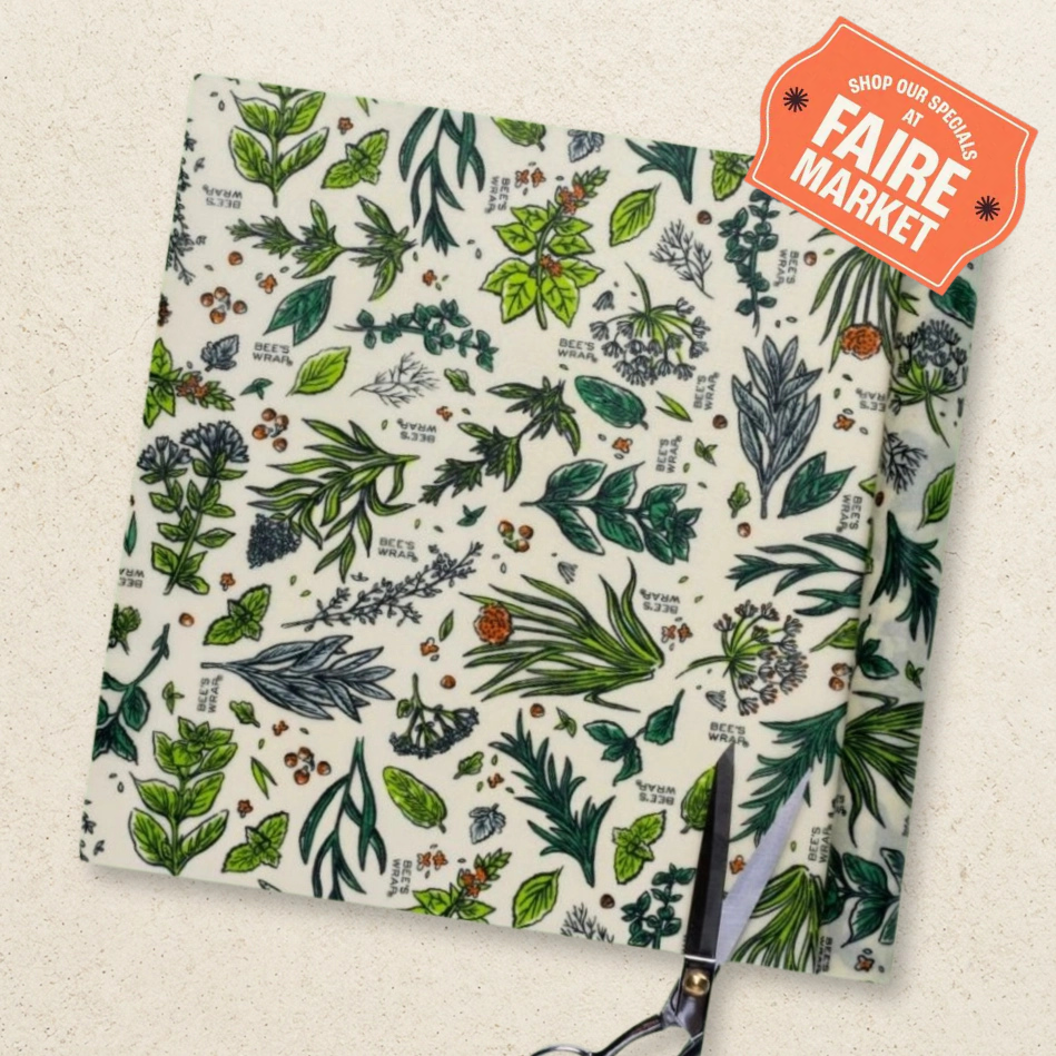 Bees Wrap Reusable Beeswax Food Wrap Roll - Herb Garden