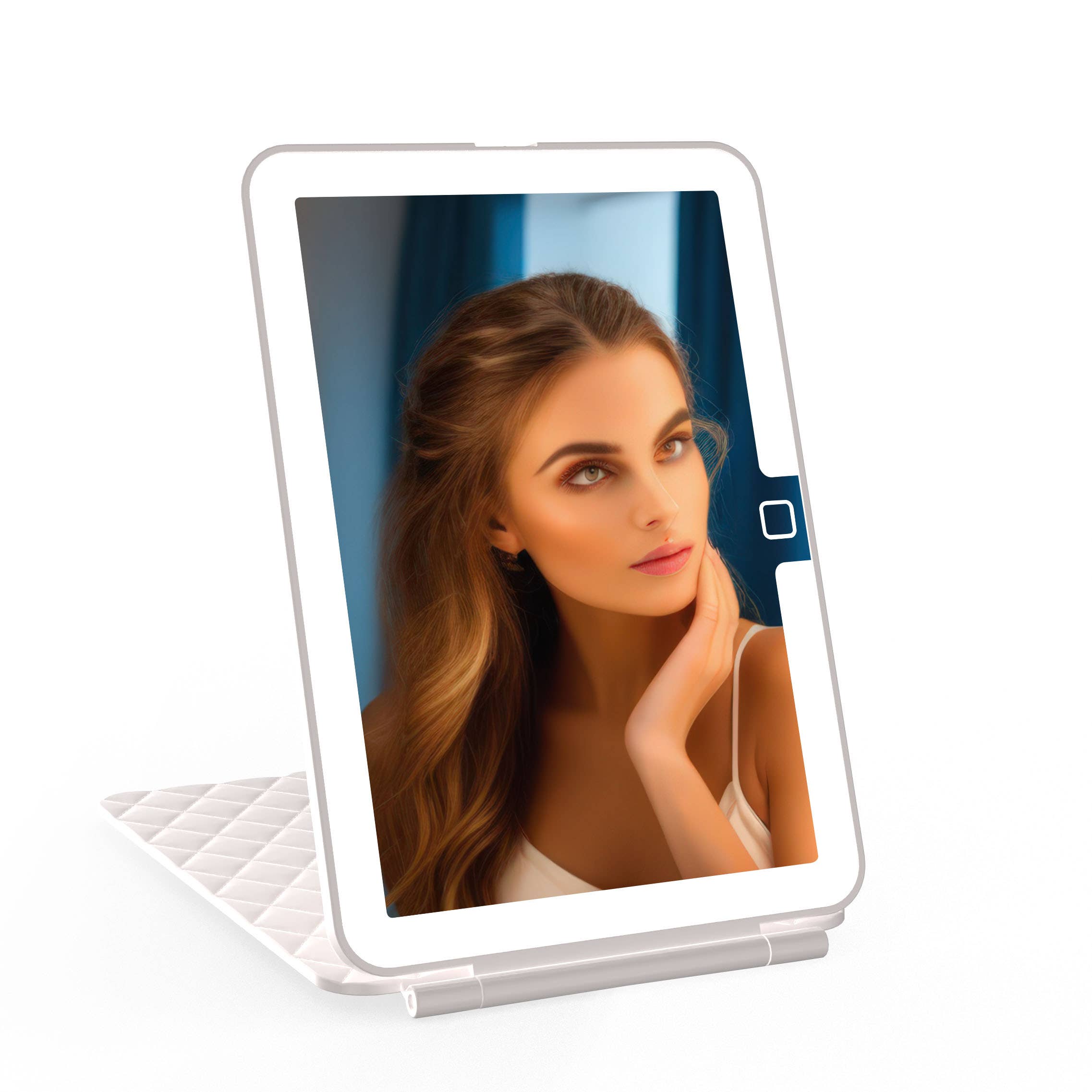 LED Vanity Travel Mirror – Touch Dimming, 3 Color Lights