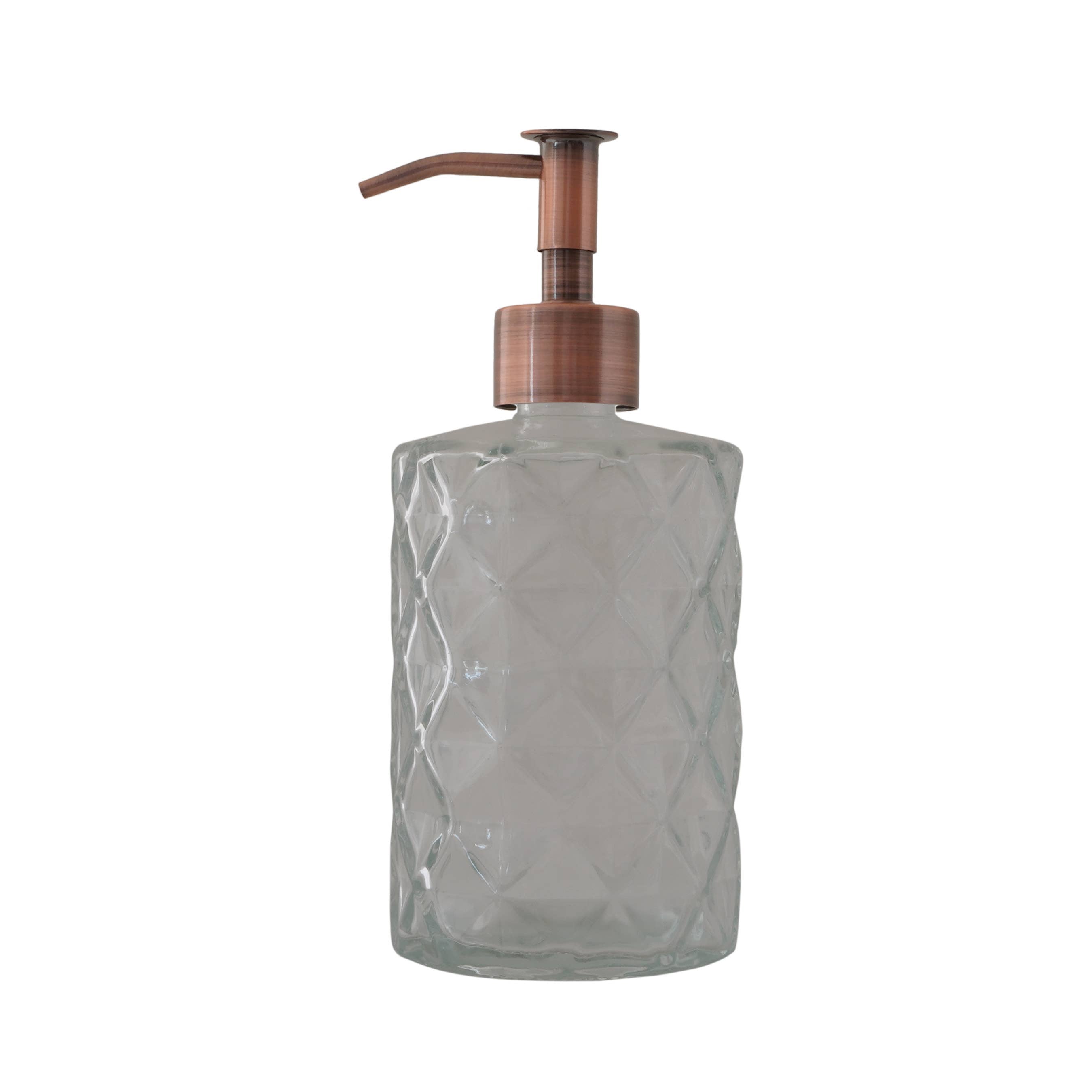 Slim Pump Diamond Pattern Glass Liquid Soap Dispenser