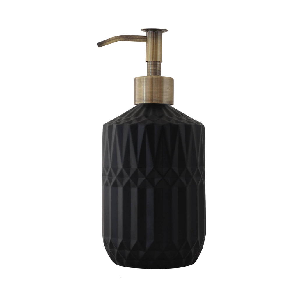Slim Pump Crystalline Pattern Glass Liquid Soap Dispenser
