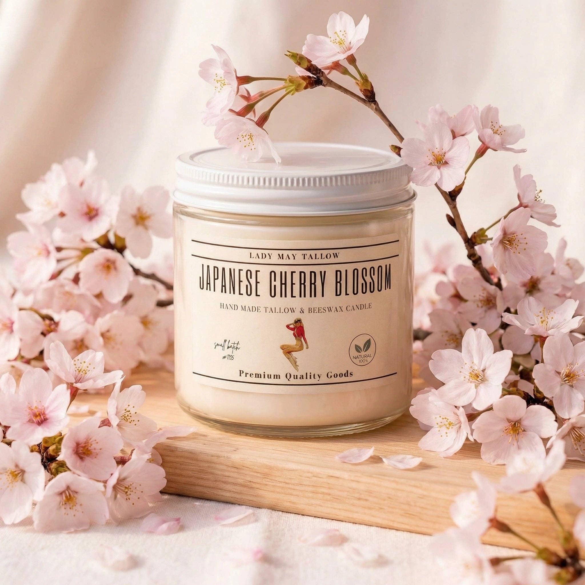 Japanese Cherry Blossom Tallow & Beeswax Non Toxic Candle