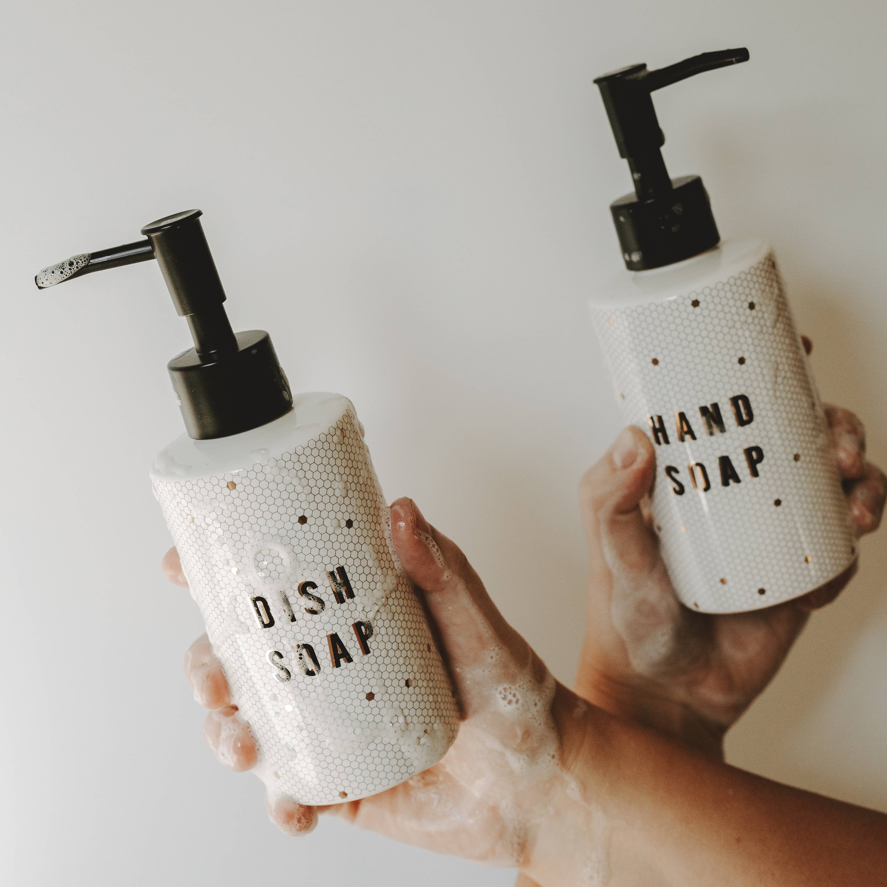 8.5oz Honeycomb Tile Dish Soap Dispenser