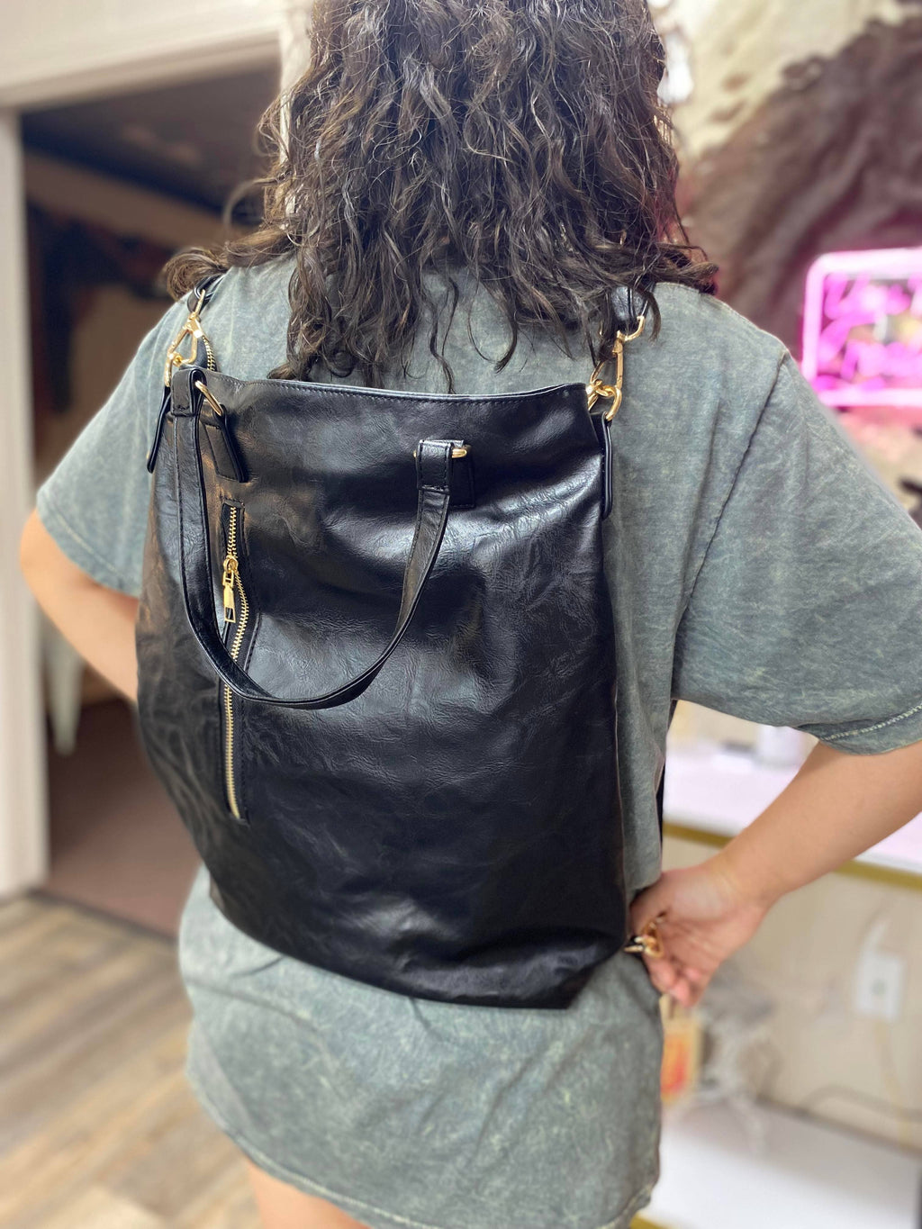 Softest Vegan Leather Backpack Convertible Crossbody Bag