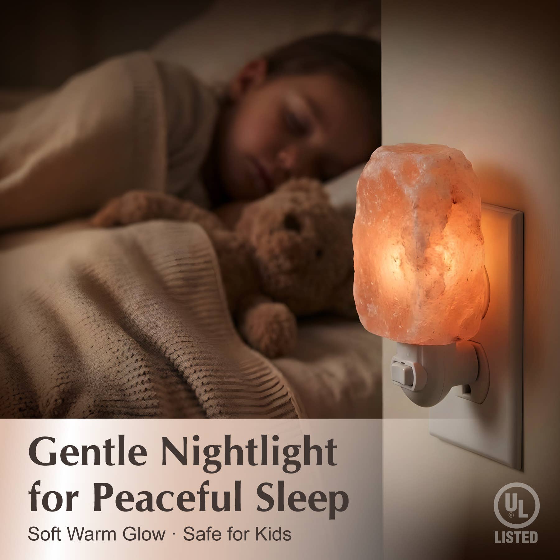 Himalayan Salt Night Light - Plug-In with Rotating Base