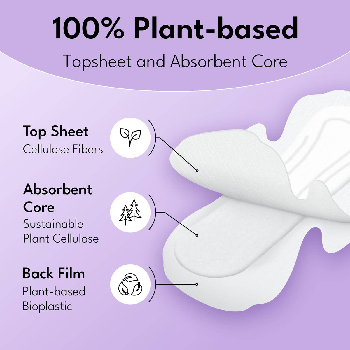 Sparkle Plant-based Maxi Pads - Regular 10ct - Light Days
