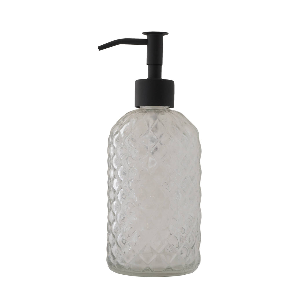 Slim Pump Diamond Lattice Glass Liquid Soap Dispenser