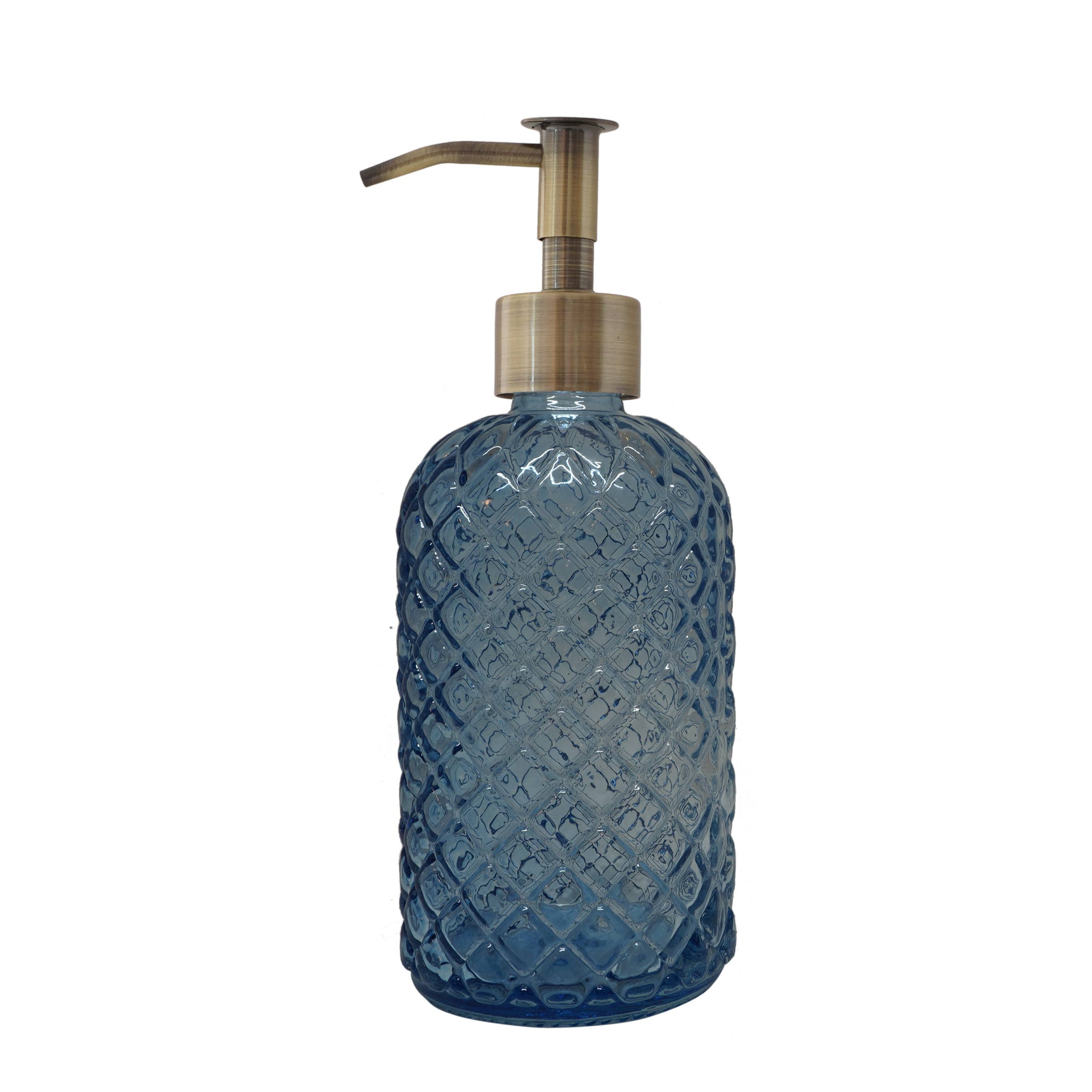 Slim Pump Diamond Lattice Glass Liquid Soap Dispenser