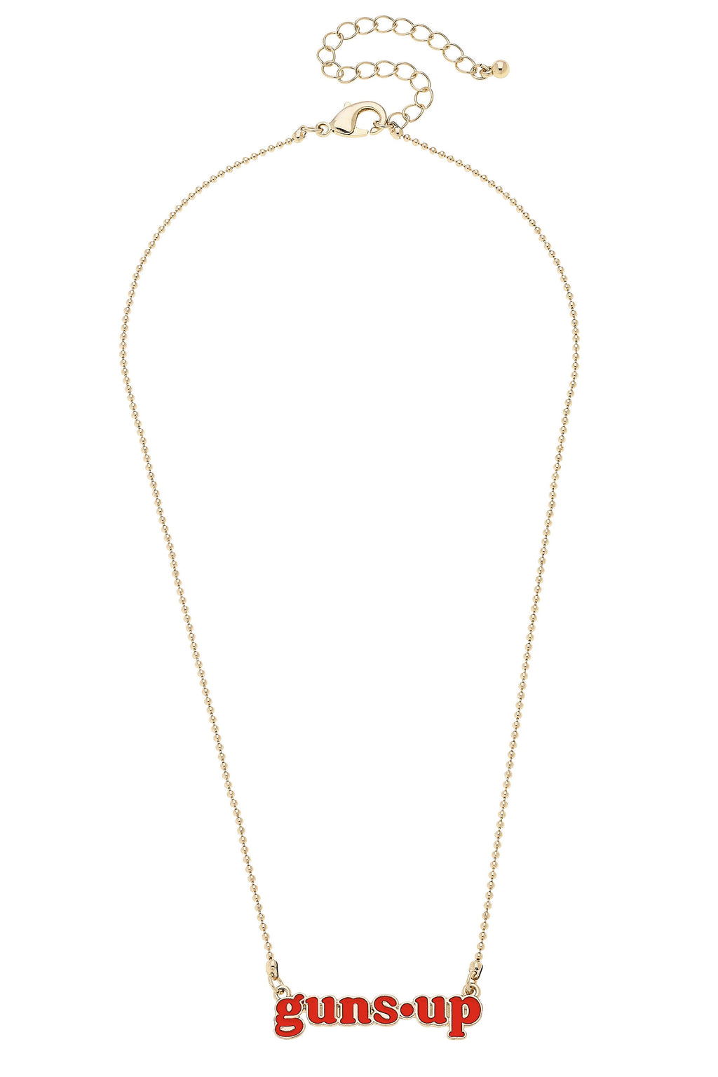 Texas Tech Red Raiders Slogan Necklace in Red/Shiny Gold