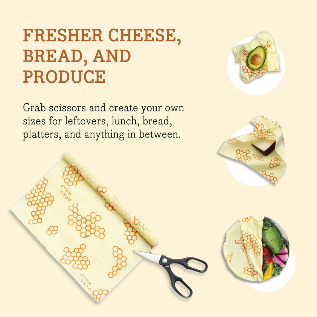 Bees Wrap Reusable Beeswax Food Wrap Roll - Garden Party