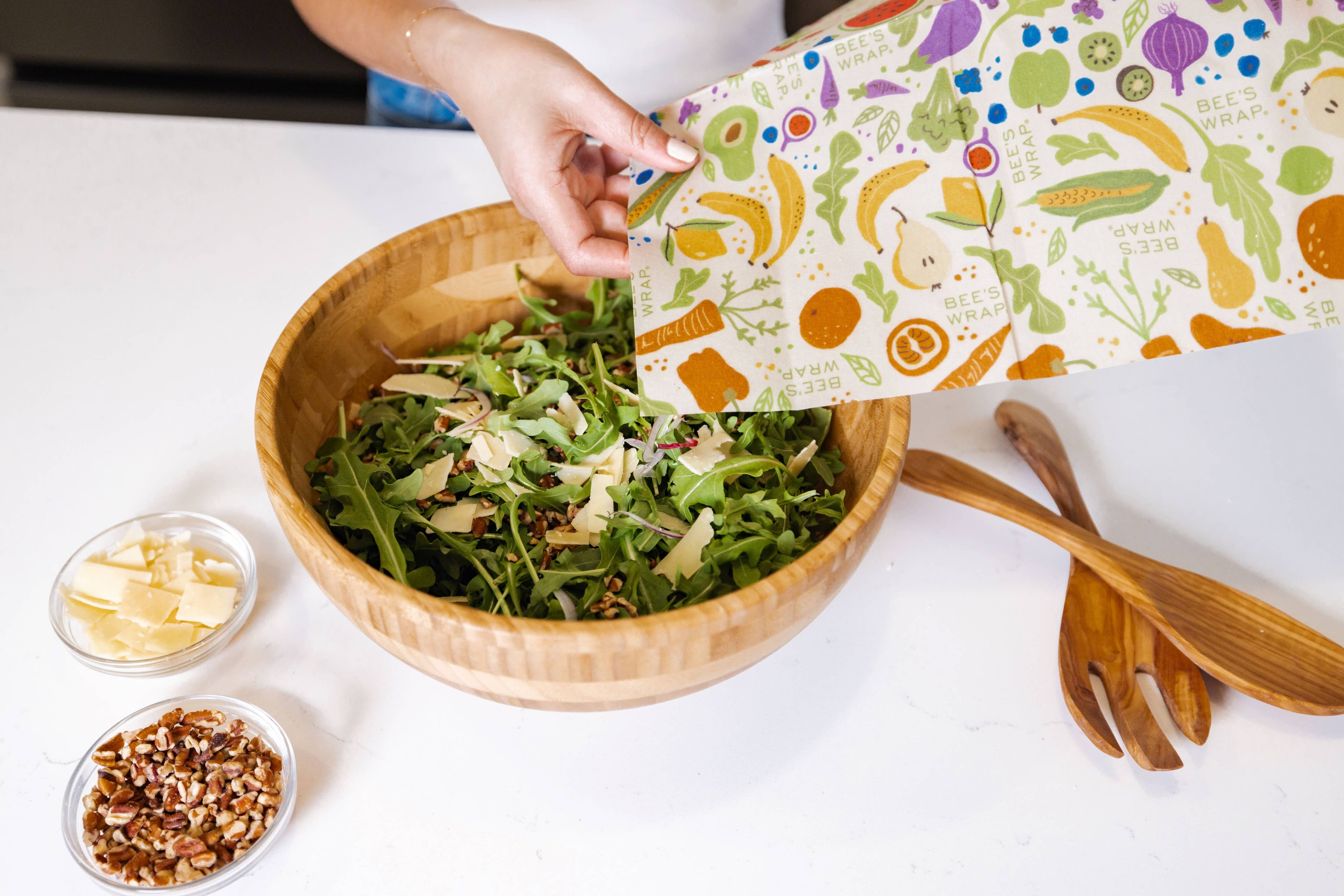 Bees Wrap Reusable Beeswax Food Wrap Roll - Garden Party