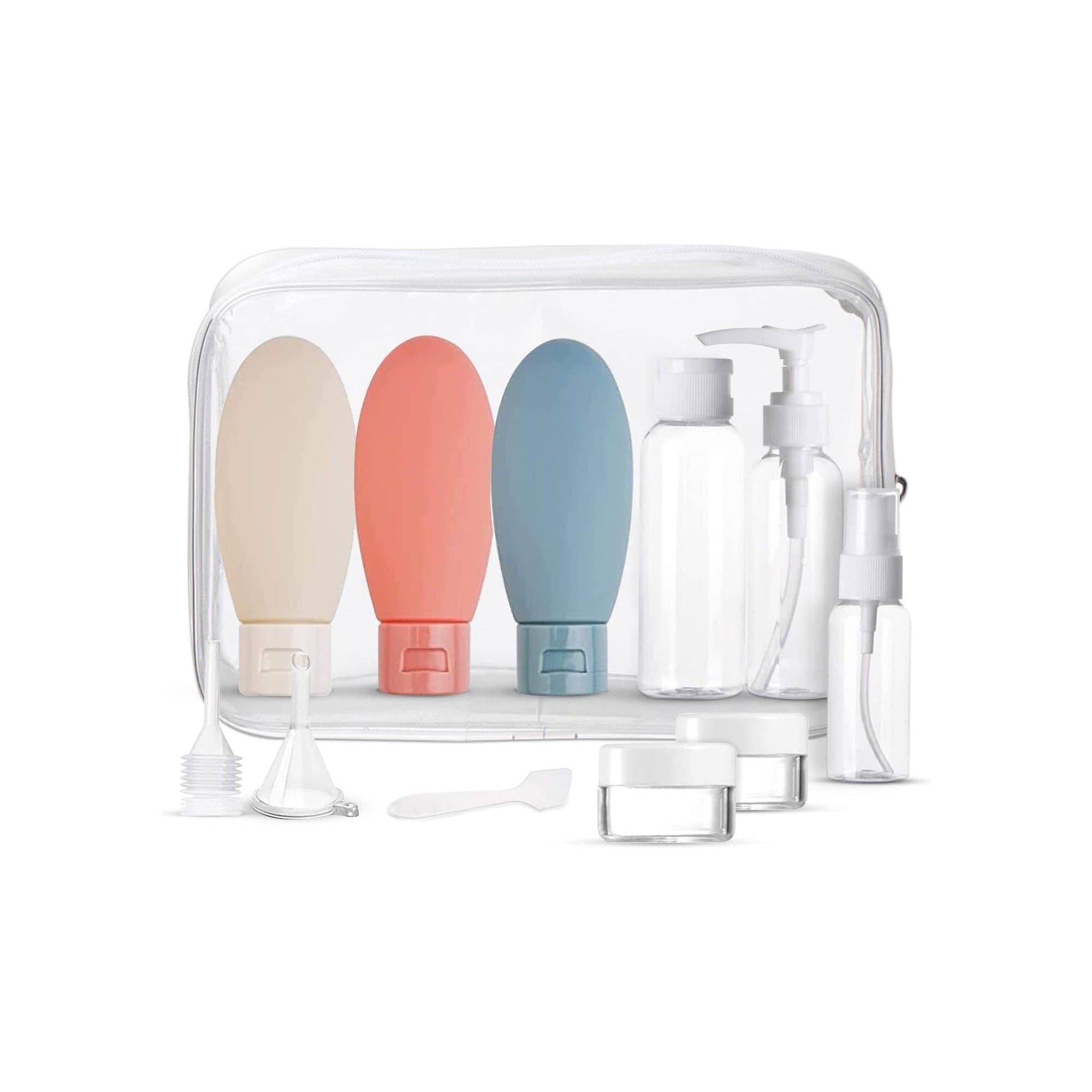 11-Piece Travel Bottle Set for Toiletries (Multicolor)