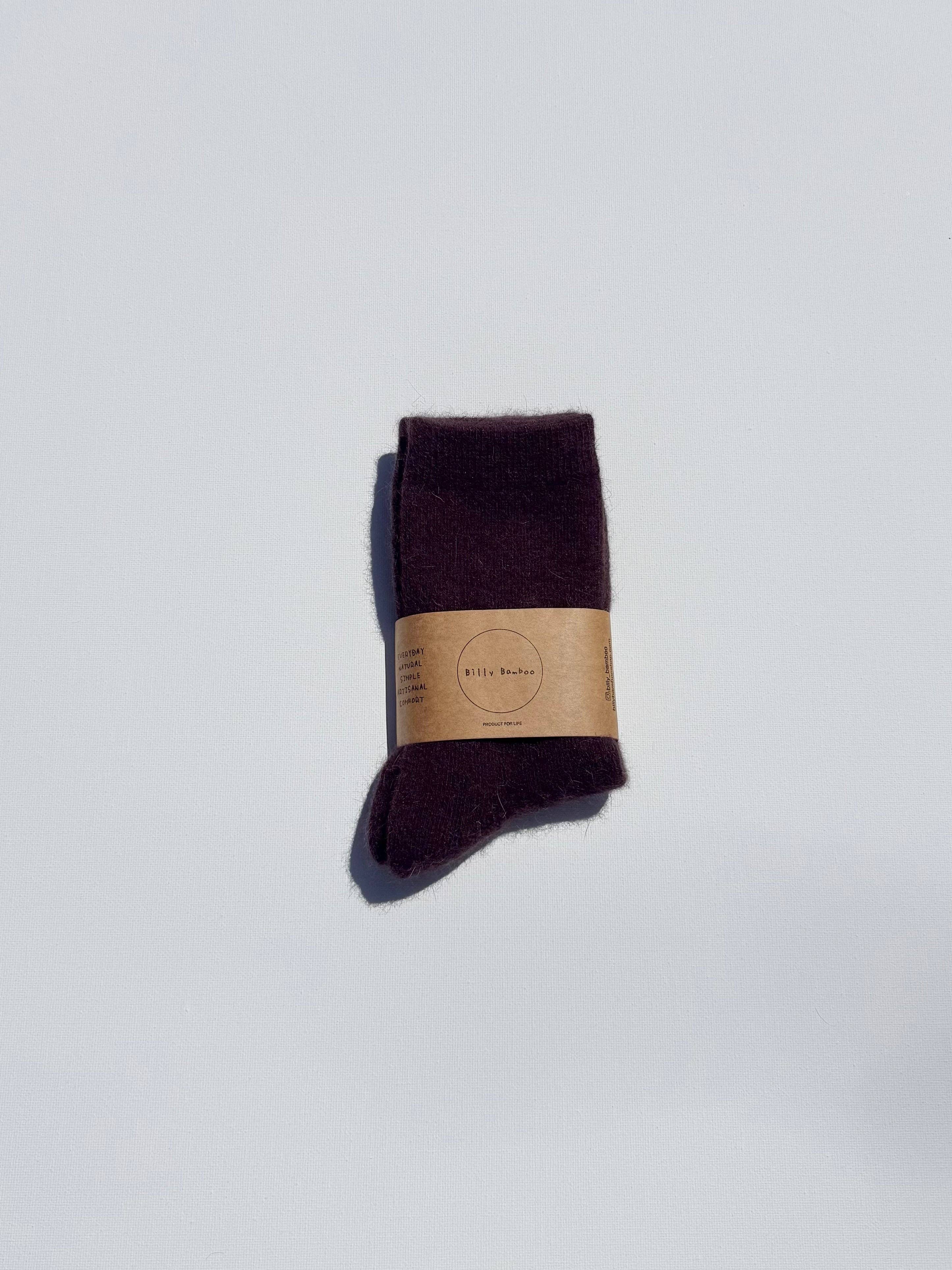 FLUFFY ANGORA SOCKS - NEUTRAL