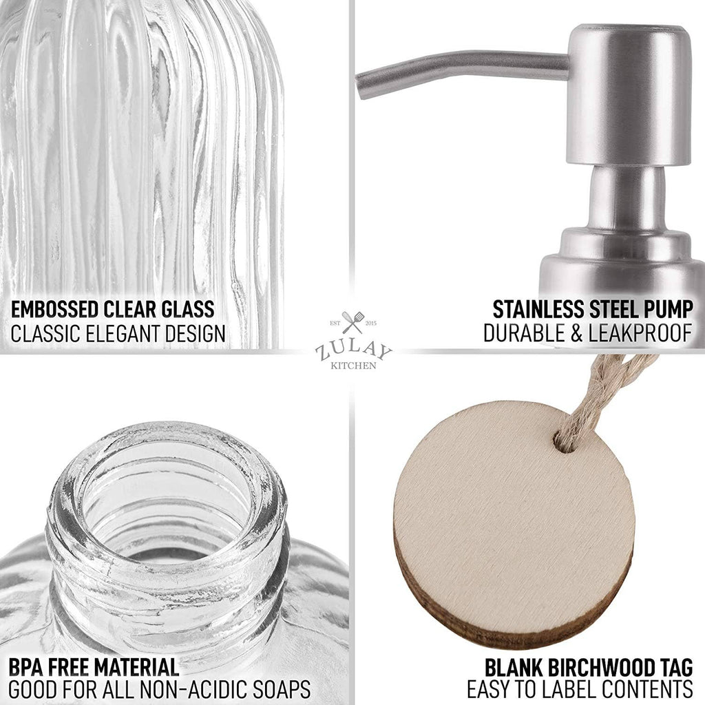 Glass Hand Soap Dispenser -16oz