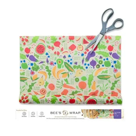 Bees Wrap Reusable Beeswax Food Wrap Roll - Garden Party