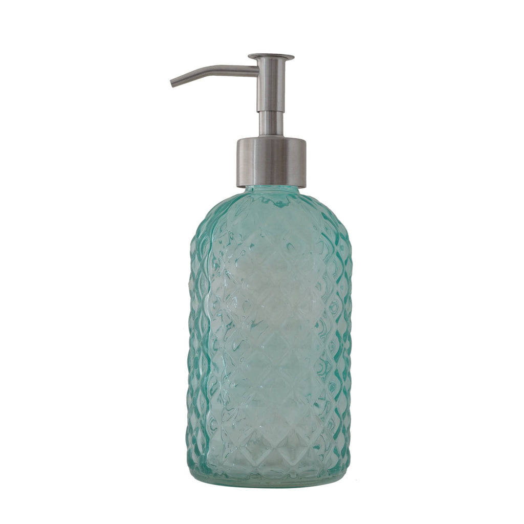 Slim Pump Diamond Lattice Glass Liquid Soap Dispenser