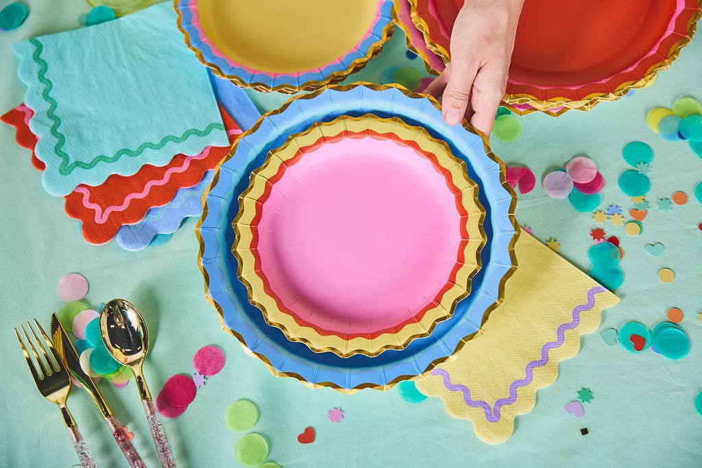 Rainbow Ric Rac Assorted Dessert Plate Set