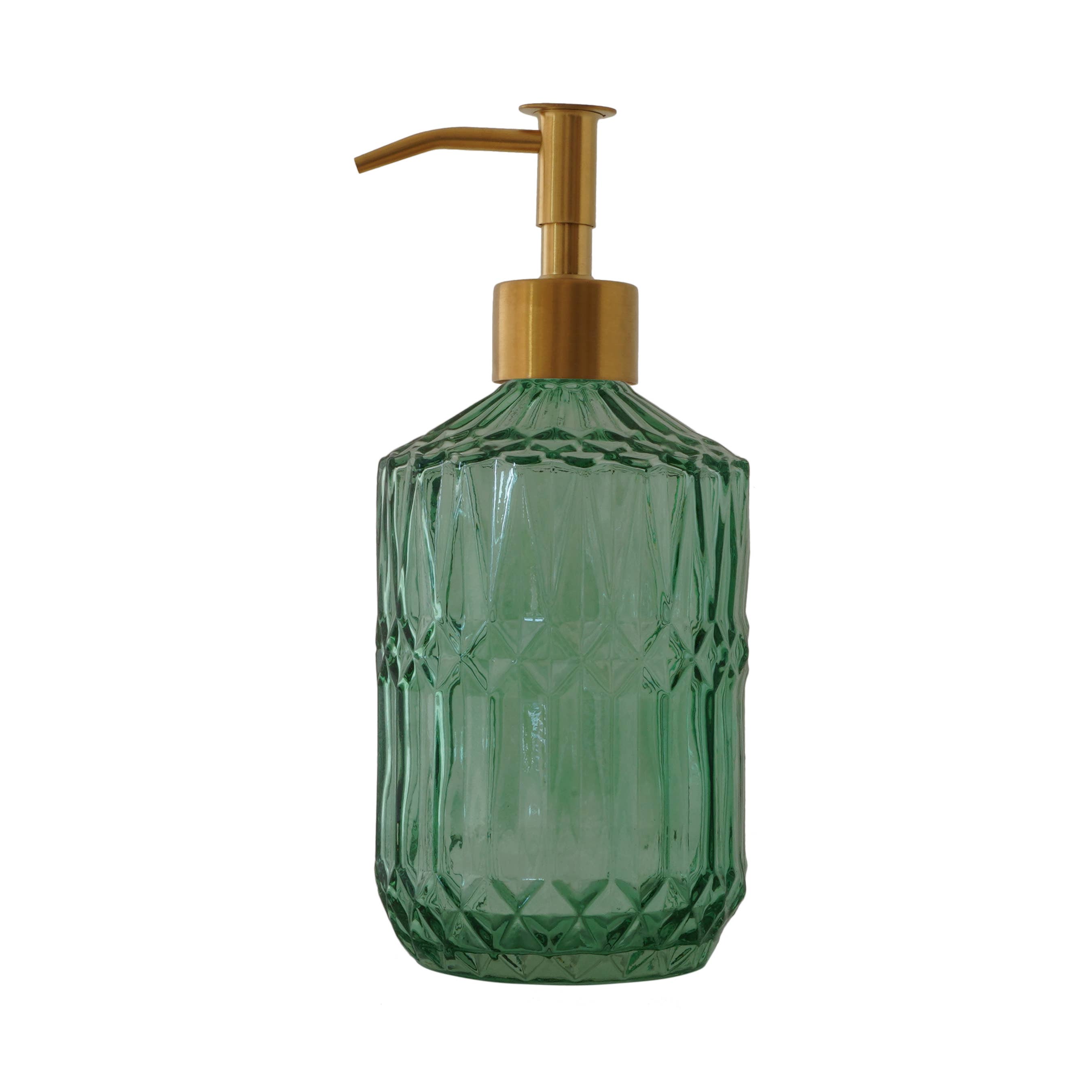 Slim Pump Crystalline Pattern Glass Liquid Soap Dispenser