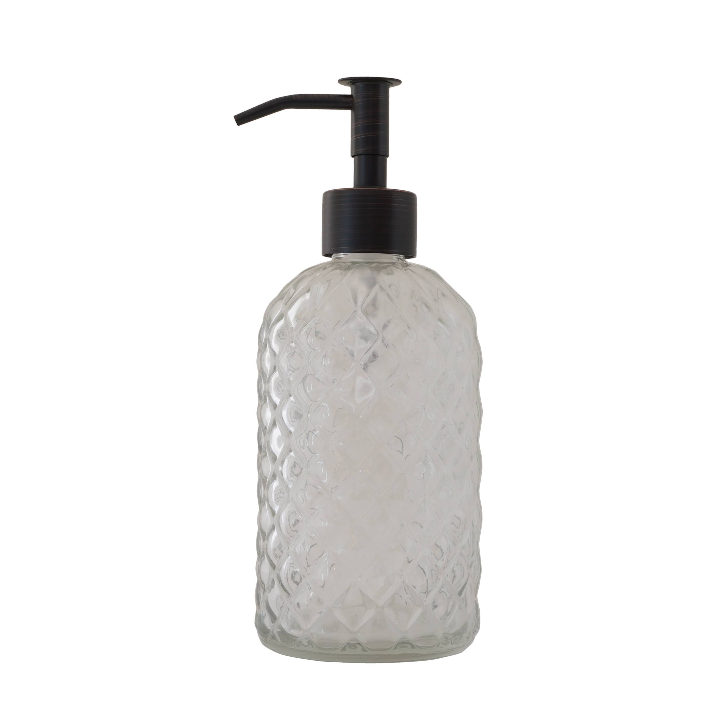 Slim Pump Diamond Lattice Glass Liquid Soap Dispenser