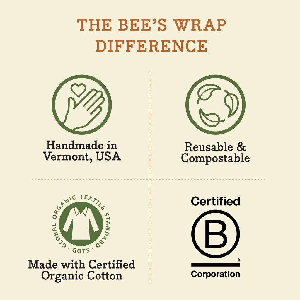 Bees Wrap Reusable Beeswax Food Wrap Roll - Herb Garden