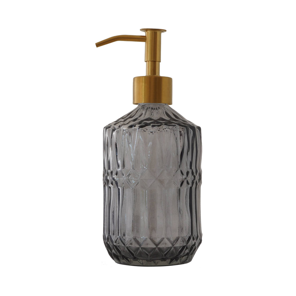 Slim Pump Crystalline Pattern Glass Liquid Soap Dispenser