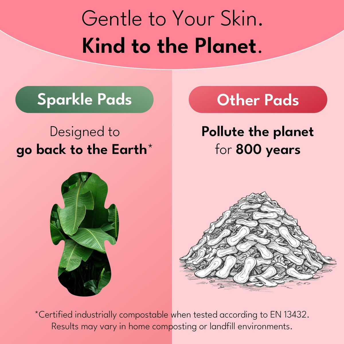Sparkle Plant-based Maxi Pads Overnight 10ct - Heavy Flow