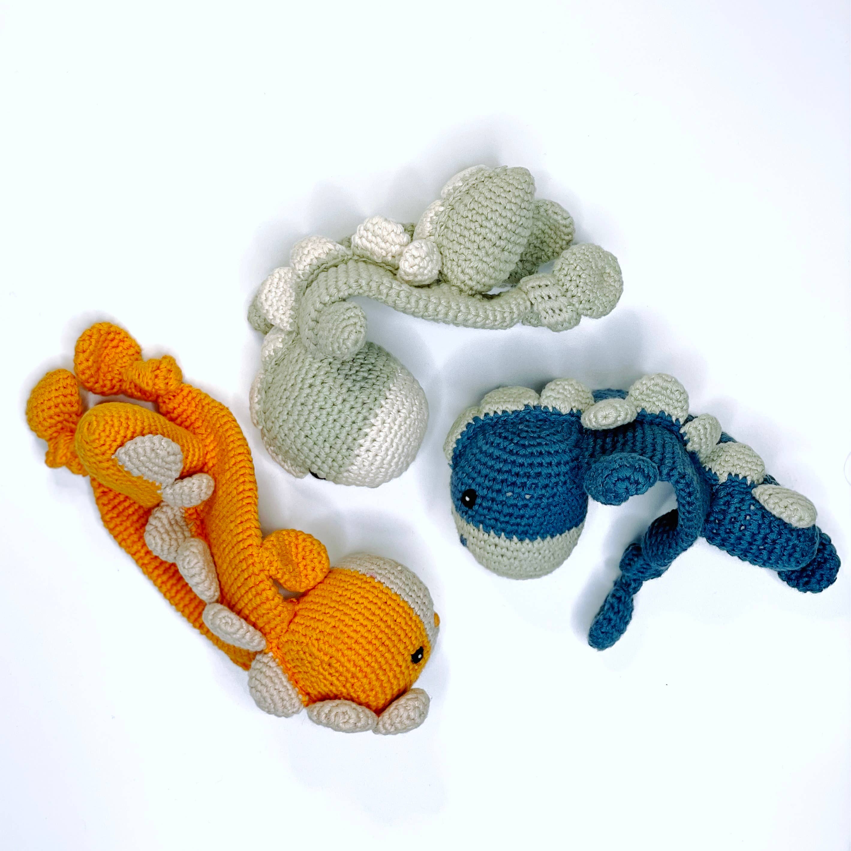 Dinosaur Lovey – Handmade Organic Cotton Flat Baby Toy