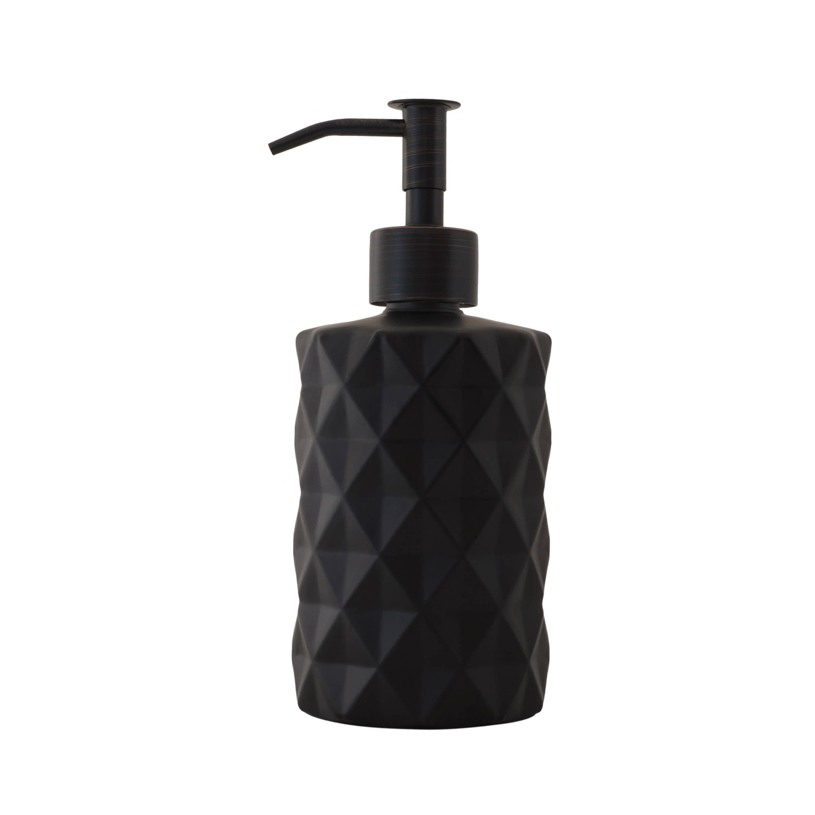 Slim Pump Diamond Pattern Glass Liquid Soap Dispenser