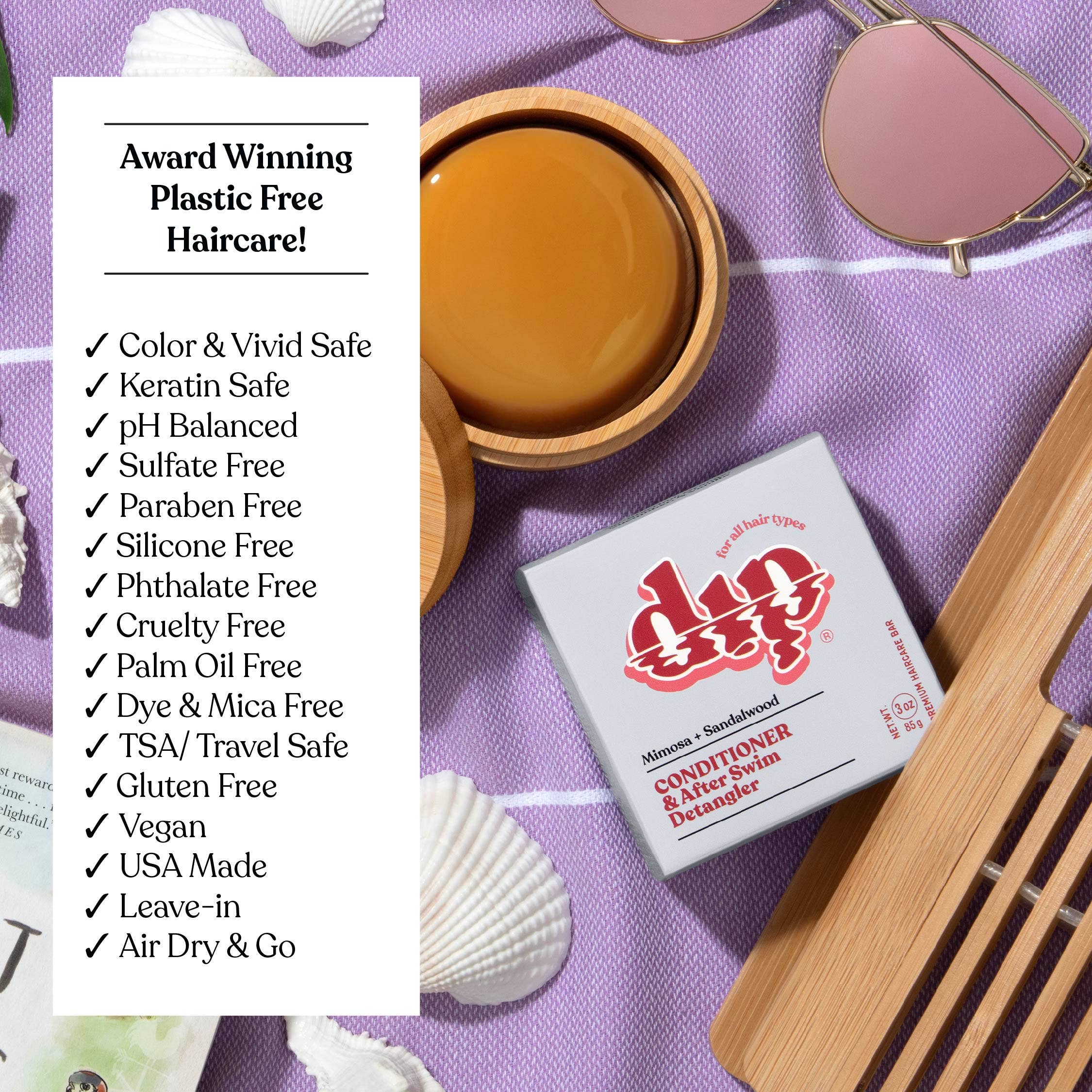 Dip Conditioner Bar & After Swim Detangler - Mimosa & Sandalwood