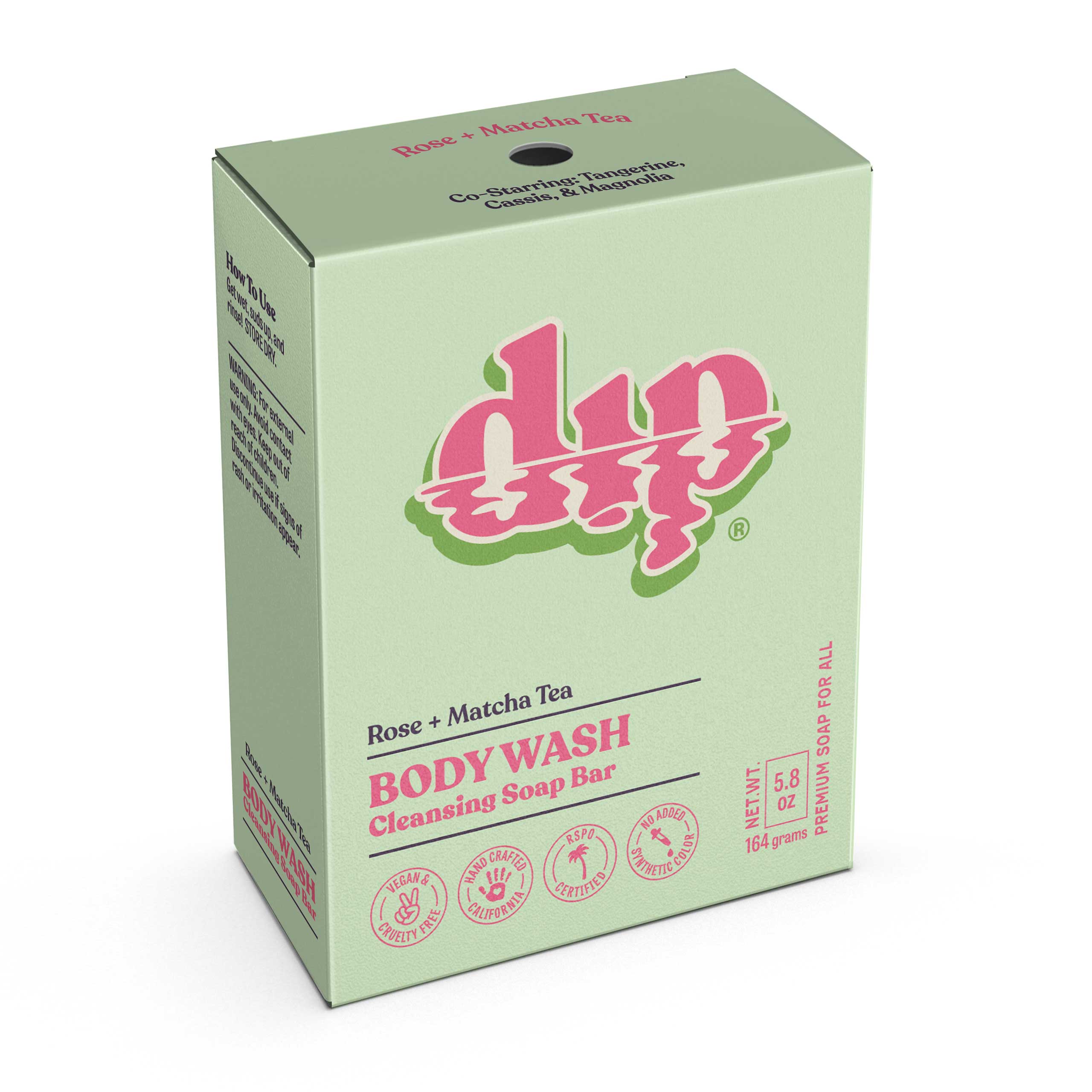 Body Wash Cleansing Soap Bar - Rose & Matcha Tea