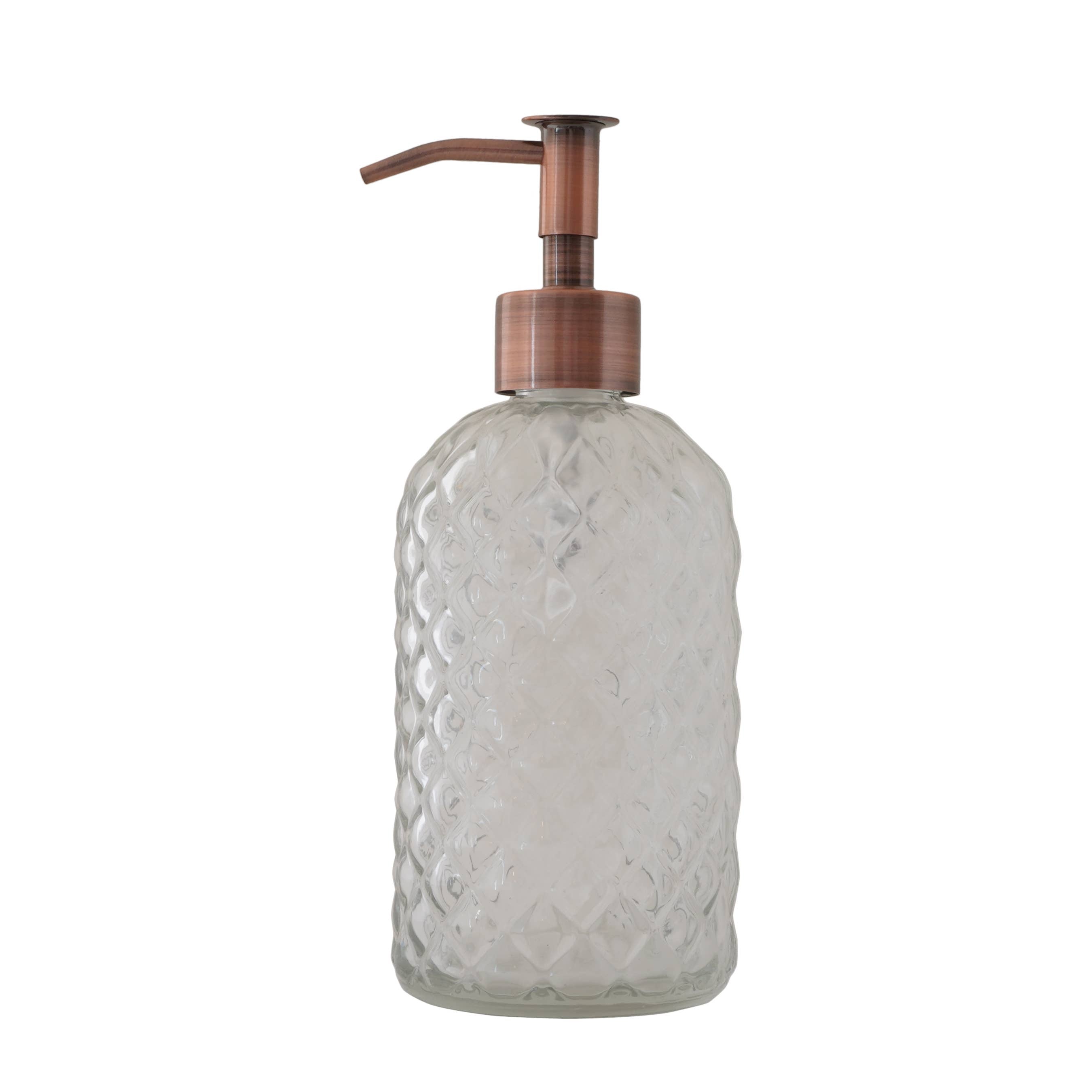 Slim Pump Diamond Lattice Glass Liquid Soap Dispenser