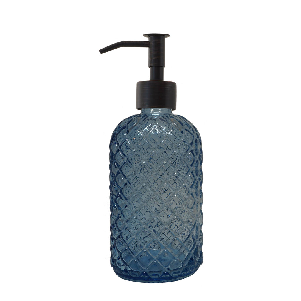 Slim Pump Diamond Lattice Glass Liquid Soap Dispenser