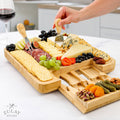 Bamboo Cheese Board with Cutlery & Drawer