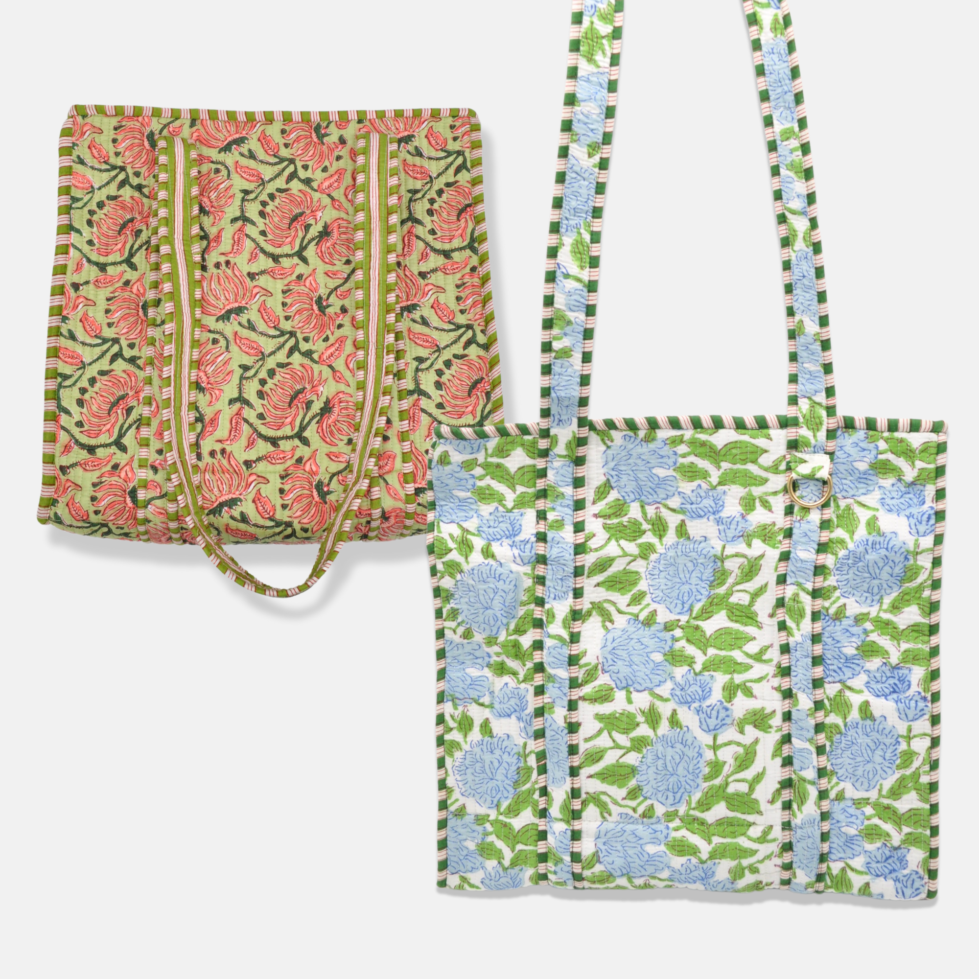 Cotton Floral Tote, Hydrangea and Chrysanthemum