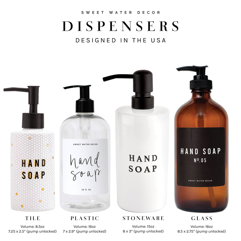8.5oz Honeycomb Tile Dish Soap Dispenser