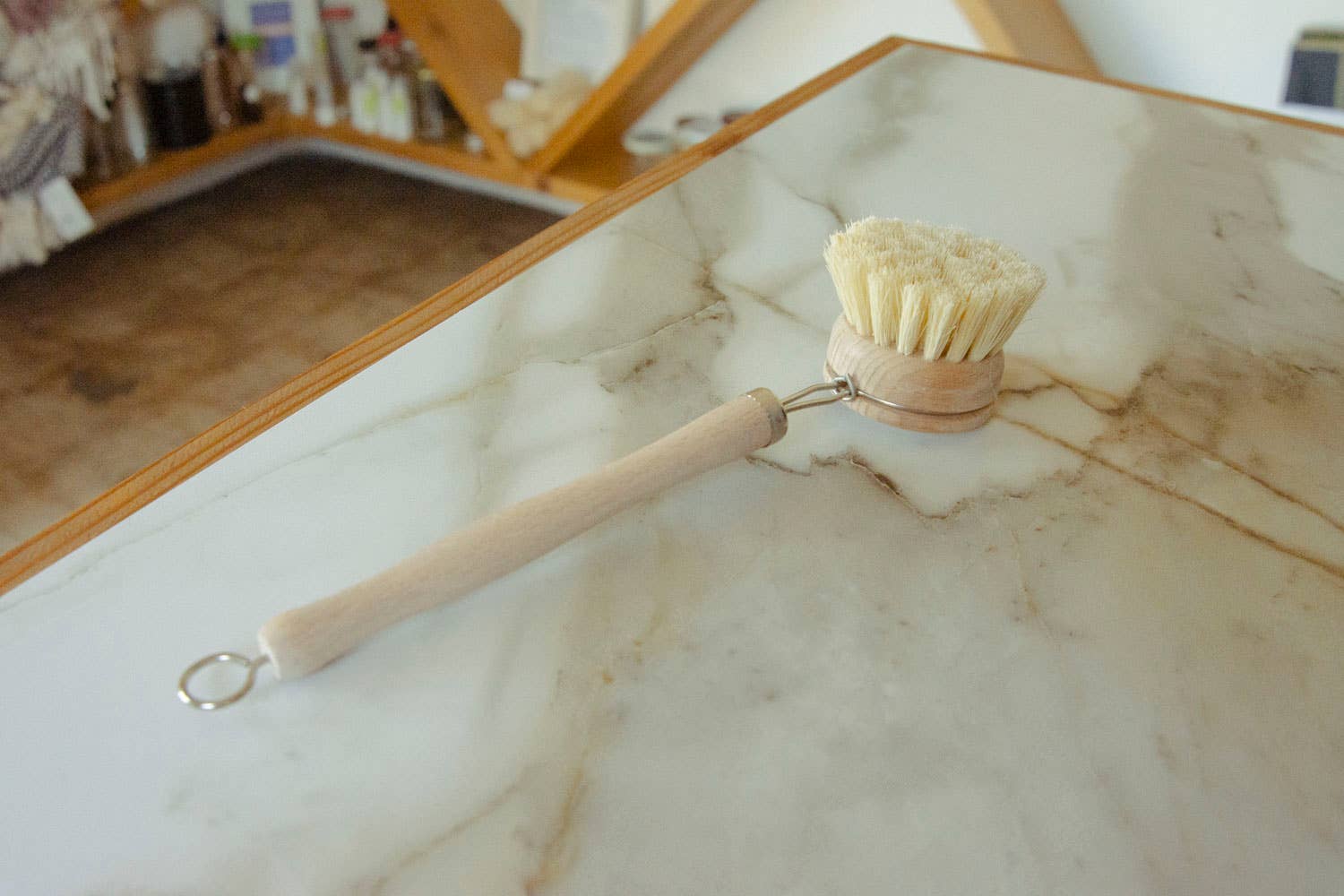 CASA AGAVE® Long Handle Dish Brush White Teak - No Tox Life