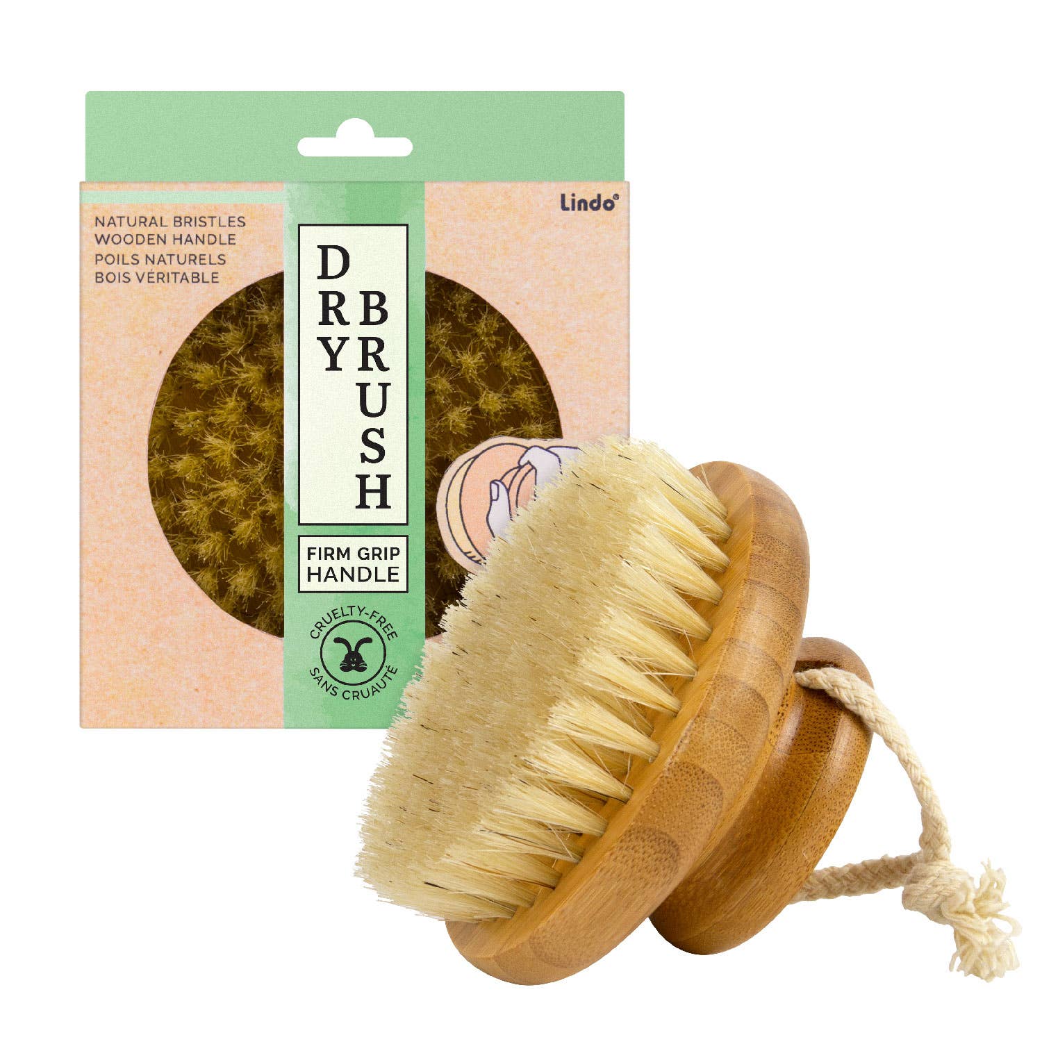 Lindo Bamboo Dry Brush (Round) Firm Grip Handle