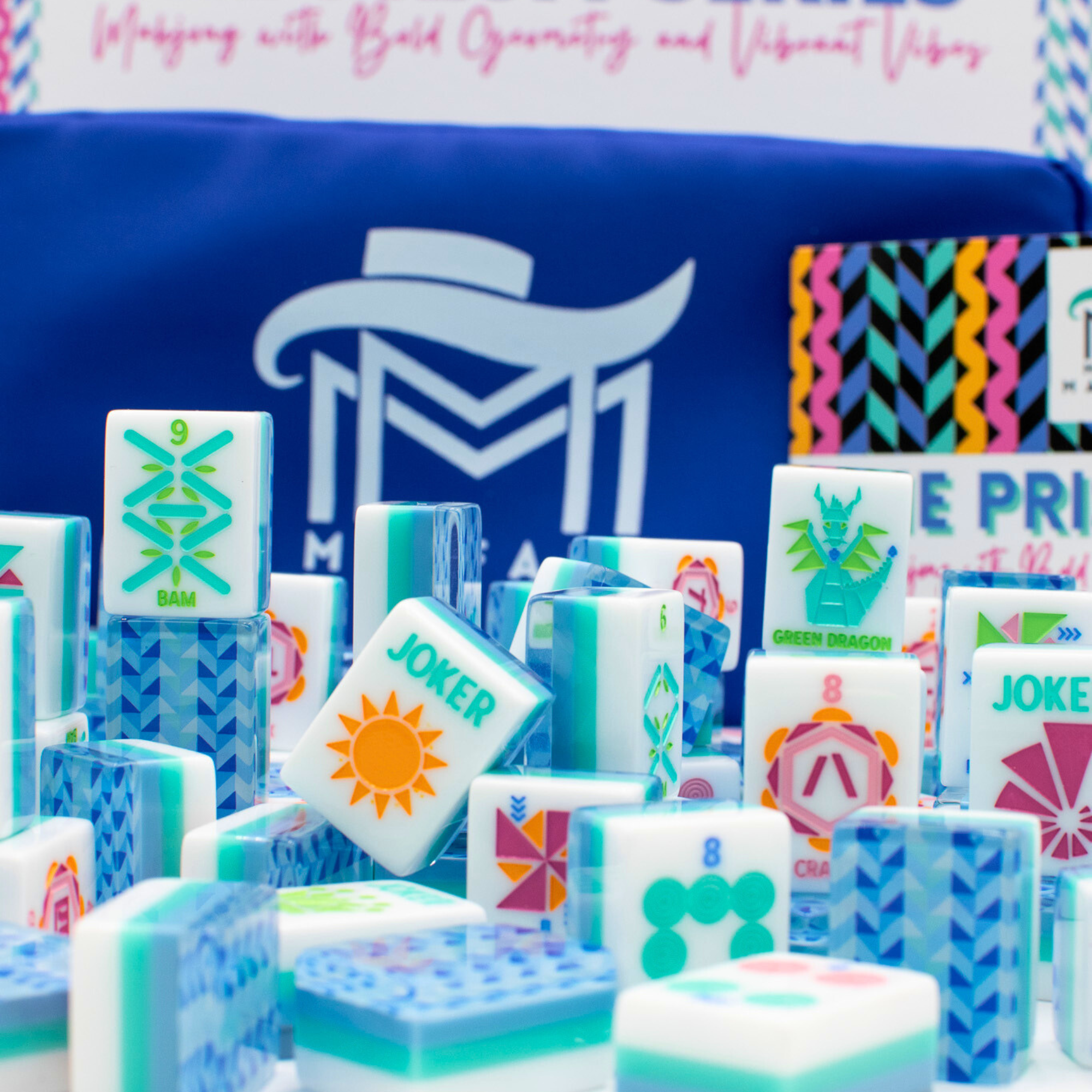 Crystal Prism Blue | Mahjong with Bold Angles and Vibrant Vibes