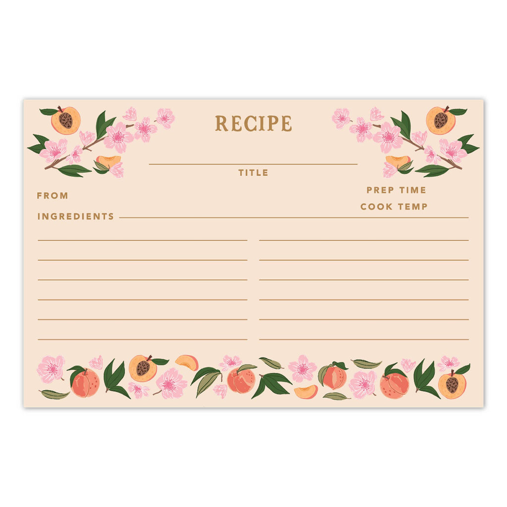 Peach Blossom Recipe Cards - Set of 50