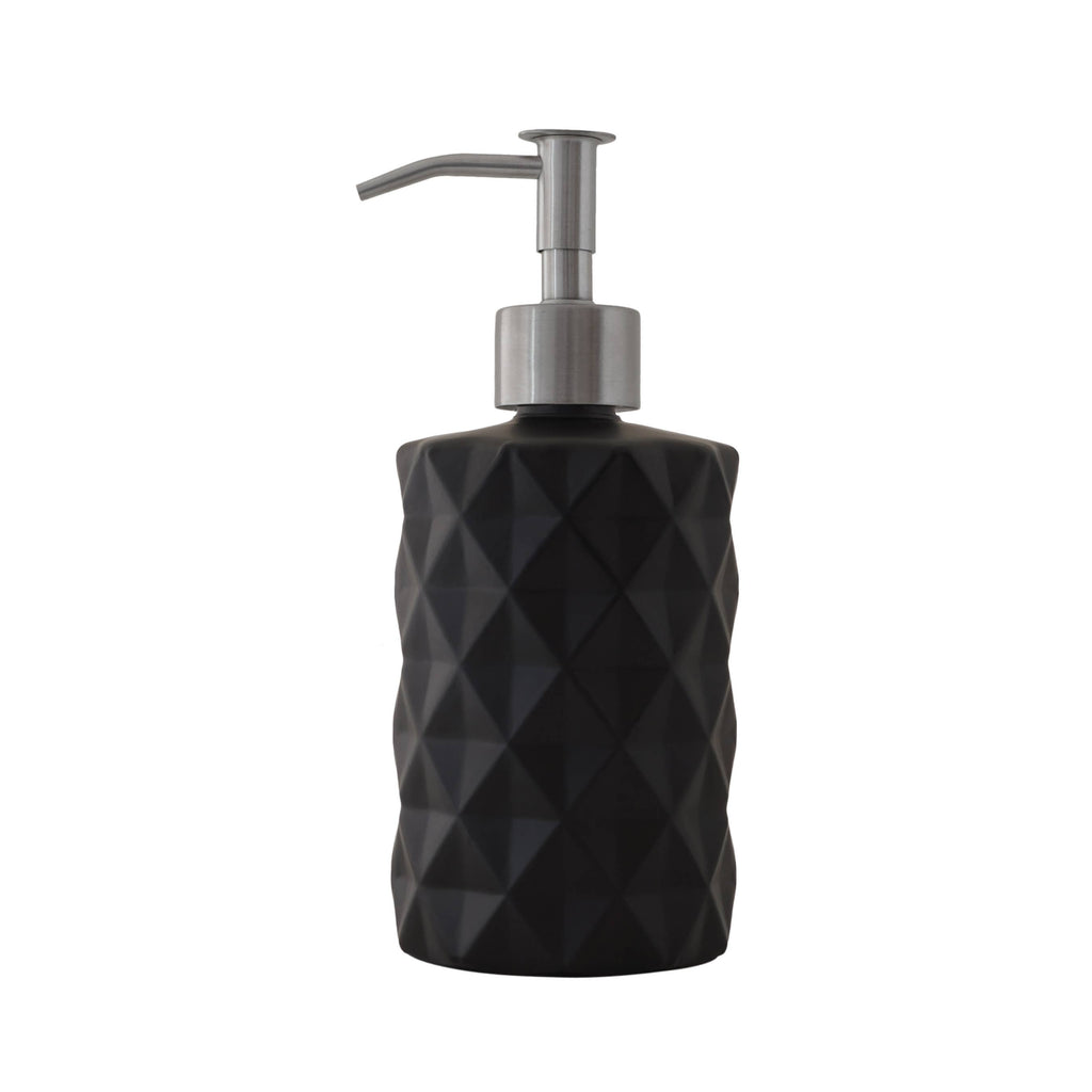 Slim Pump Diamond Pattern Glass Liquid Soap Dispenser