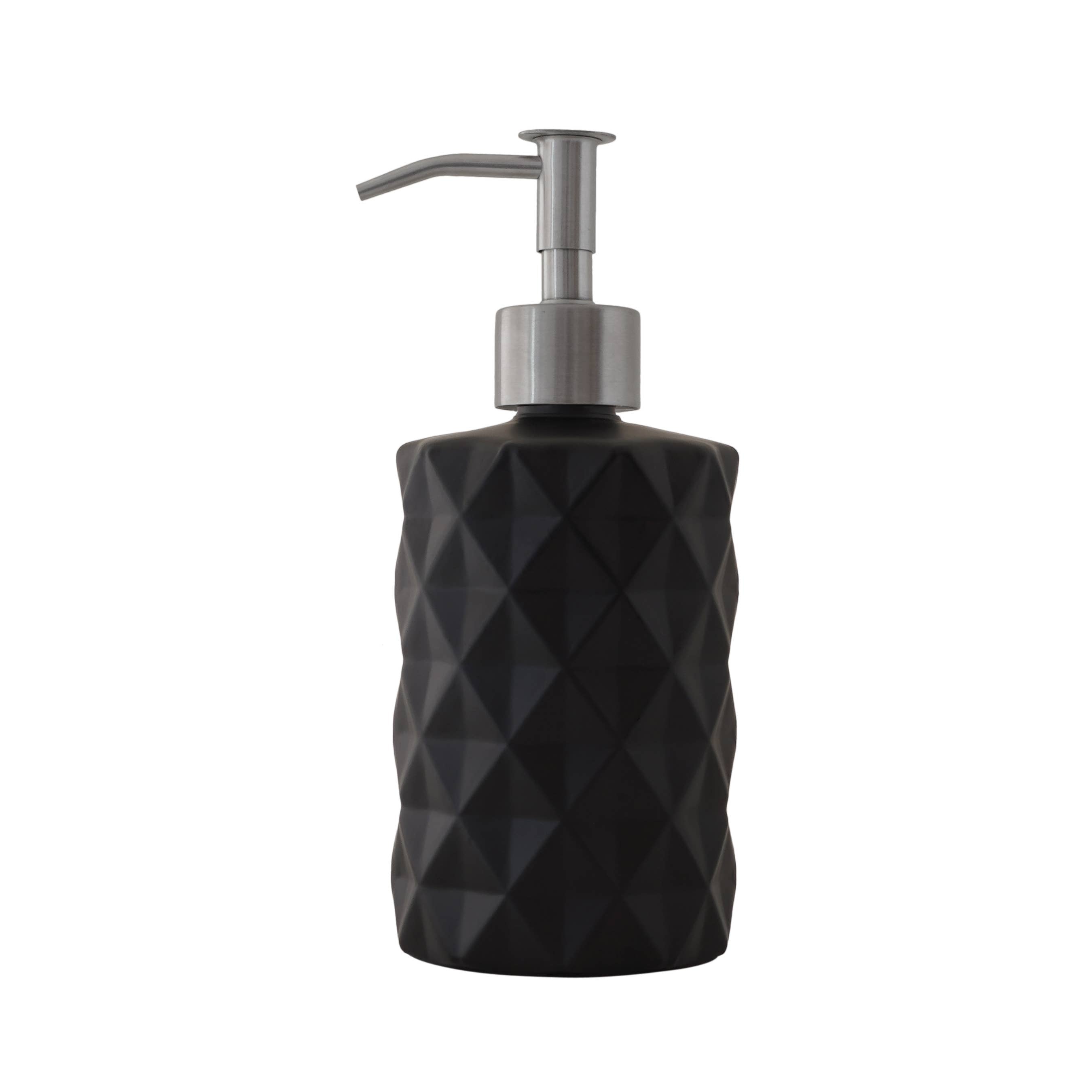 Slim Pump Diamond Pattern Glass Liquid Soap Dispenser