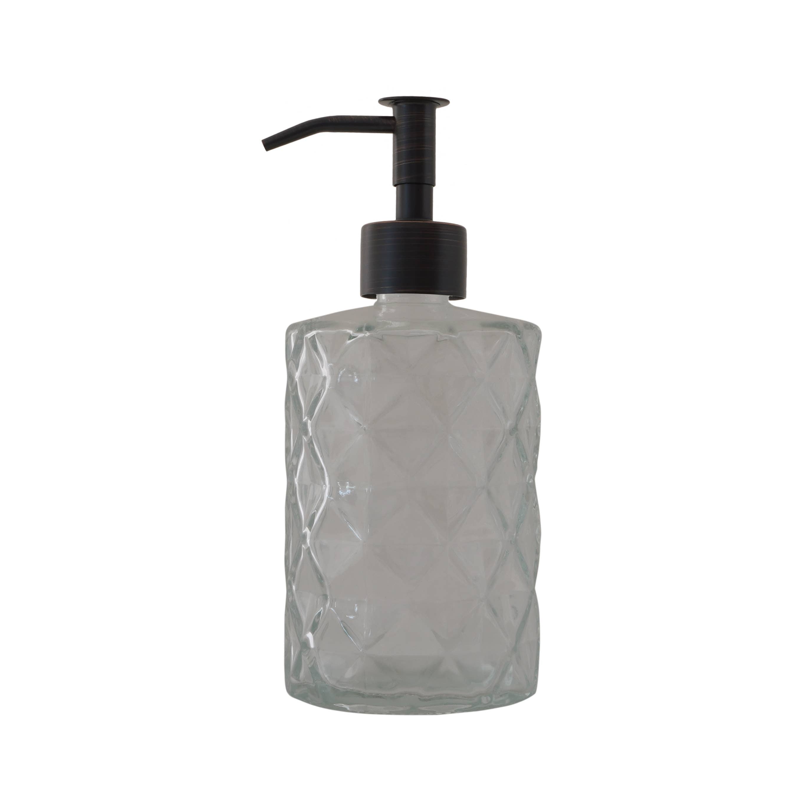 Slim Pump Diamond Pattern Glass Liquid Soap Dispenser