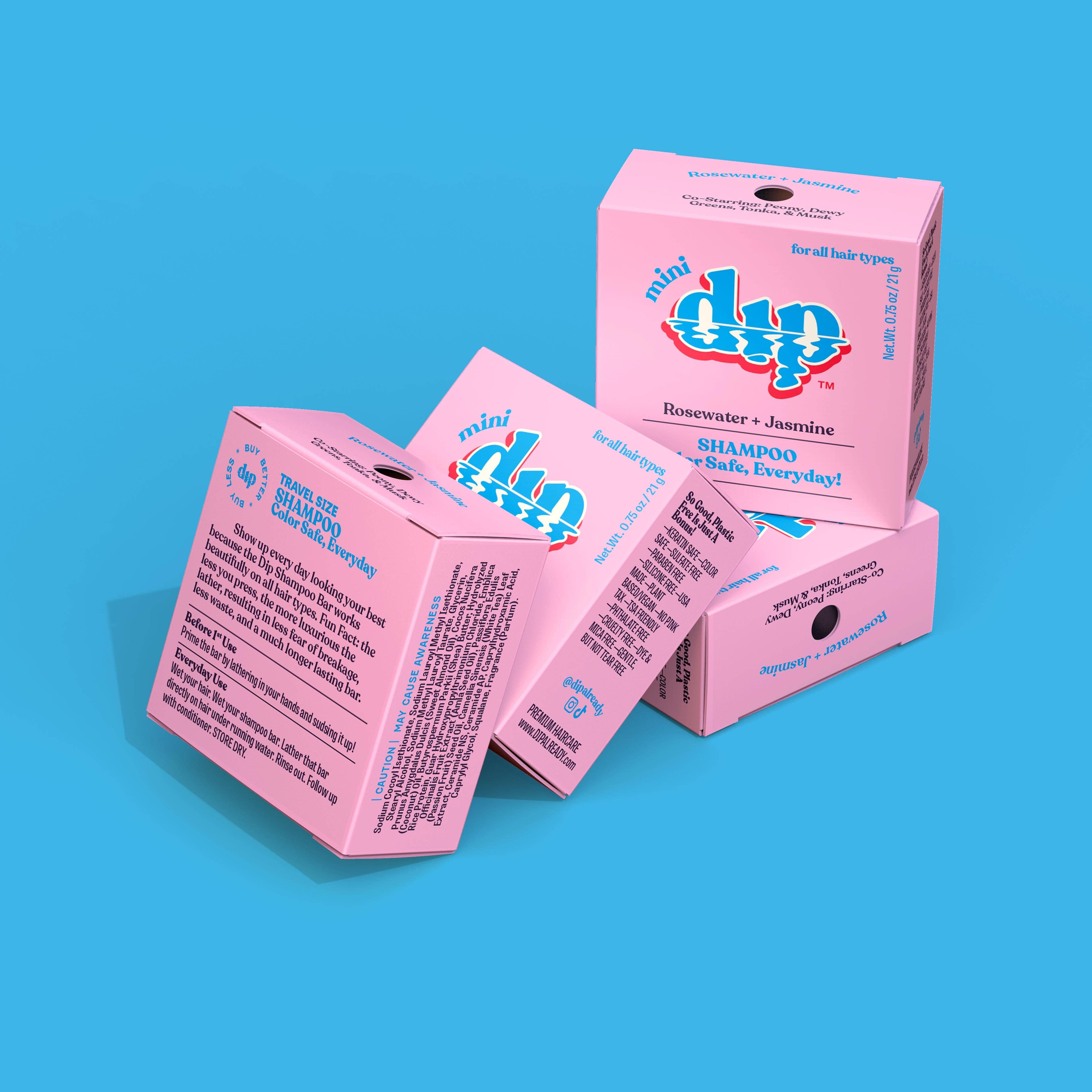 DIP Mini Dip Color Safe Shampoo Bar for Every Day - Rosewater & Jasmine