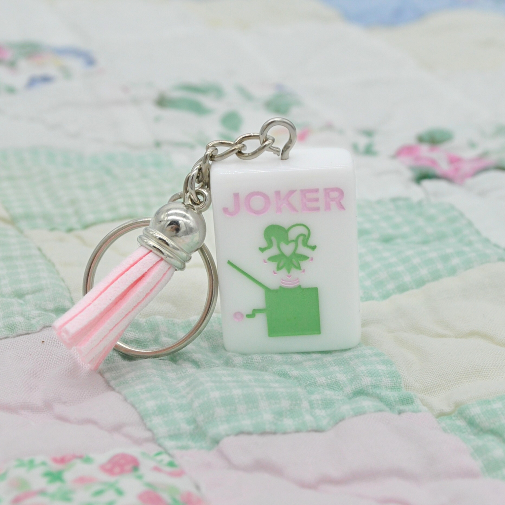 Joker Mahjong Tile Keychain