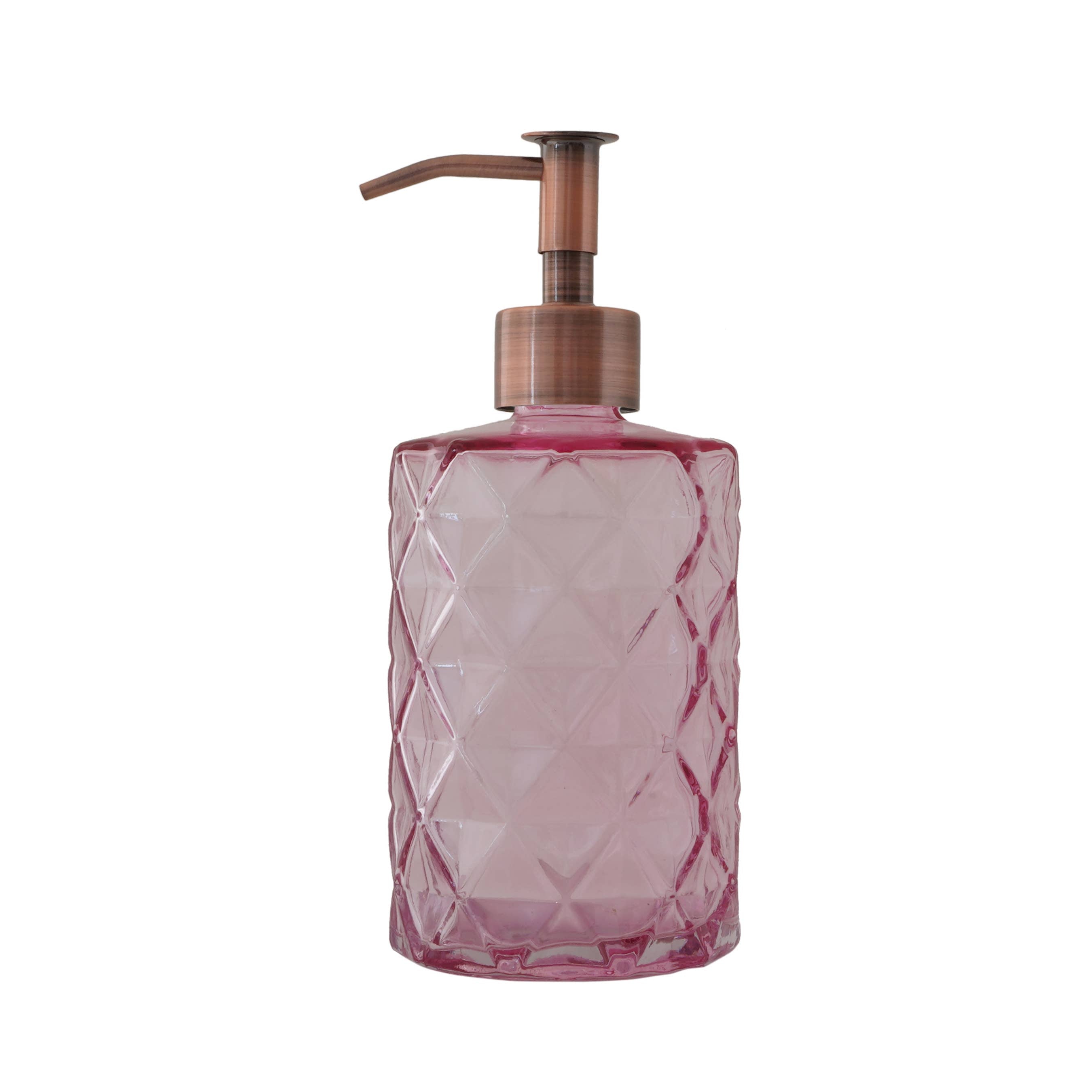 Slim Pump Diamond Pattern Glass Liquid Soap Dispenser