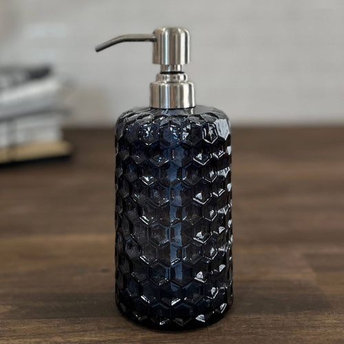 14oz Honeycomb Clear Soap Dispenser Bottle with Metal Pump