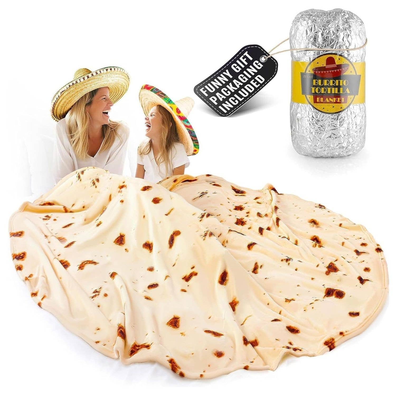 Tortilla Blanket With Tinfoil/Drawstring Bag Packaging