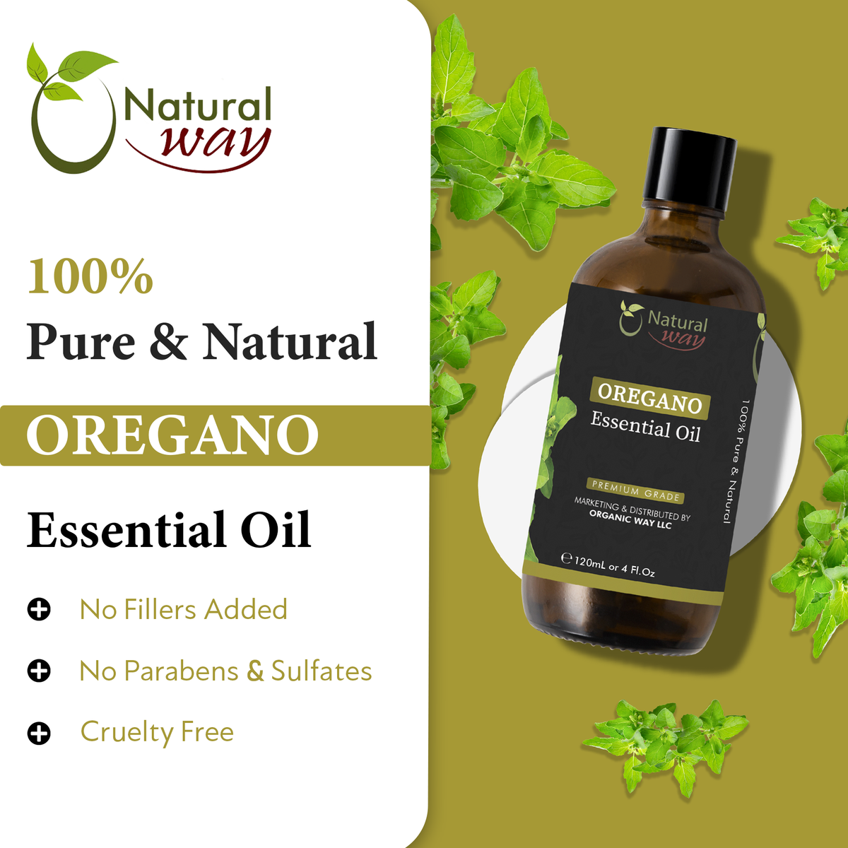 Natural Way Oregano Essential Oil | 4 Fl Oz (120 mL)